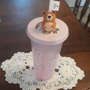 2026 Tim Horton Color Changing Sprinkle Reusable Tumbler with Bear Straw Topper